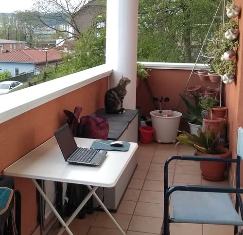 Foto del balcón desde el que escribo estaas lineas.