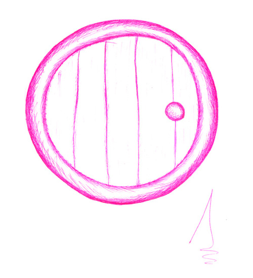 Puerta redonda dibujada a boli