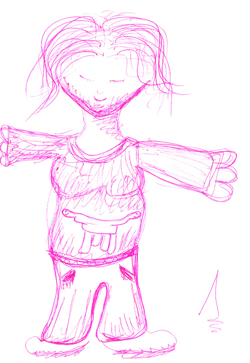 Imagen de Goru el narvalodocus en la barriga de una persona.